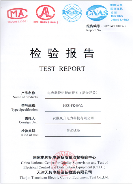 复合开关检验报告